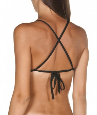 Racing Women's Rule Breaker Feel Triangle MaxLife Bikini Top - Black - CX18CKLO0L7 $39.80