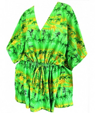 Cover-Ups Women's Mini Swimwear Bathing Suit Cover Ups for Swimsuit Drawstring B - Green_n354 - C712ICHCR7N $34.60