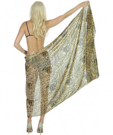 Cover-Ups Women One Size Boho Shawl Beach Towels Sarong Wrap Cover Up Full Long C - Brown_g418 - C811R7H57UT $28.64