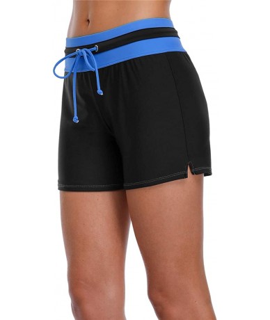 Tankinis Women Boardshorts Solid Swim Shorts Athletic Tankini Bottoms Wide Waistband Swim Trunk - Royal - CT18EL4MUQW $28.83