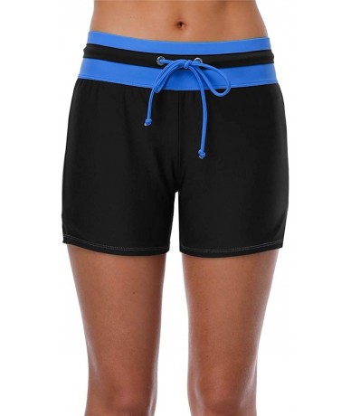 Tankinis Women Boardshorts Solid Swim Shorts Athletic Tankini Bottoms Wide Waistband Swim Trunk - Royal - CT18EL4MUQW $28.83