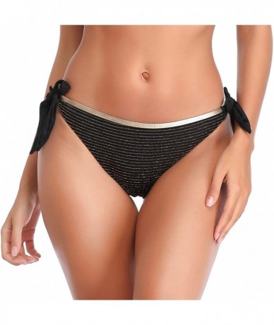 Bottoms Bikini Swimsuit for Women Sexy Two Piece Side Tie Bathing Buits - Black Bottom2 - CH196X4SZ7W $25.65