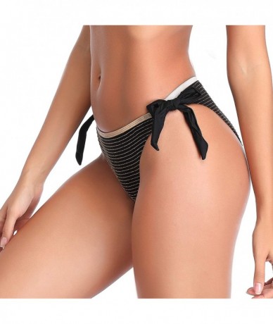 Bottoms Bikini Swimsuit for Women Sexy Two Piece Side Tie Bathing Buits - Black Bottom2 - CH196X4SZ7W $25.65