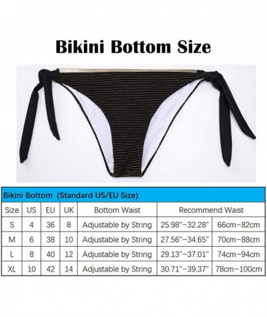 Bottoms Bikini Swimsuit for Women Sexy Two Piece Side Tie Bathing Buits - Black Bottom2 - CH196X4SZ7W $25.65