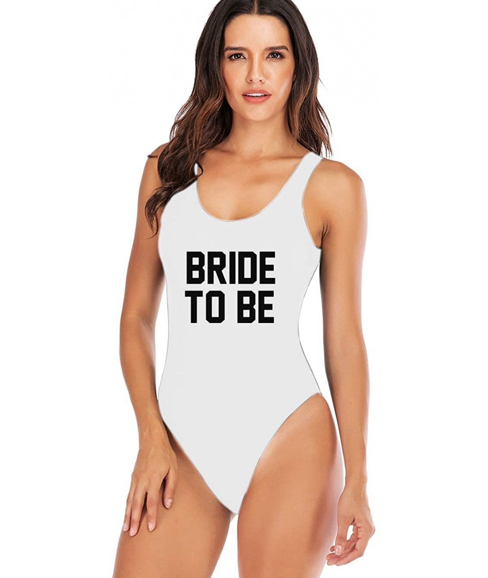 One-Pieces Bride to Be Squad Women One Piece Swimsuits Letter Print Swimwear High Cut Monokini Bridesmaid Team Bathing Suits ...