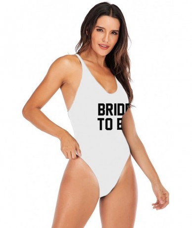 One-Pieces Bride to Be Squad Women One Piece Swimsuits Letter Print Swimwear High Cut Monokini Bridesmaid Team Bathing Suits ...