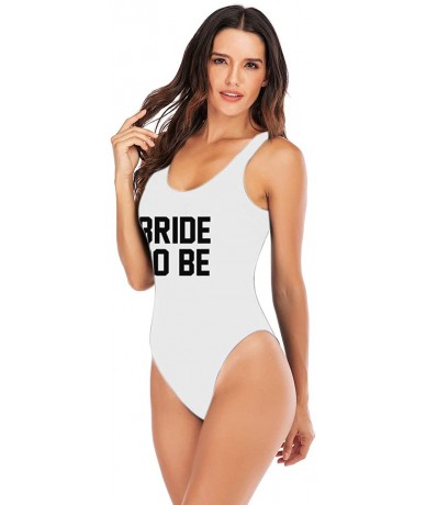 One-Pieces Bride to Be Squad Women One Piece Swimsuits Letter Print Swimwear High Cut Monokini Bridesmaid Team Bathing Suits ...