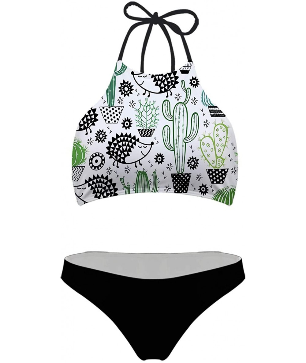 Sets Sexy Women Swimsuit Space Galaxy Print Two-Piece Bikini Plus Size - Hedgehog - CM195AD2KYG $43.76