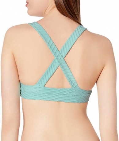 Tops Women's Cross Back Crop Bikini Top Swimsuit - Freshwater Fresh Mint - CO18QCDCMCR $63.14