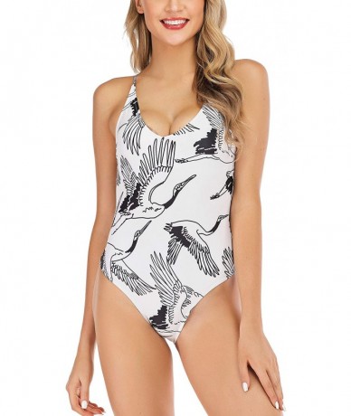 One-Pieces Swimsuits for Women-One Piece Ruffled Flounce&Tummy Control Halter Swimwear - Print13 - CE18R5OQXA4 $34.25