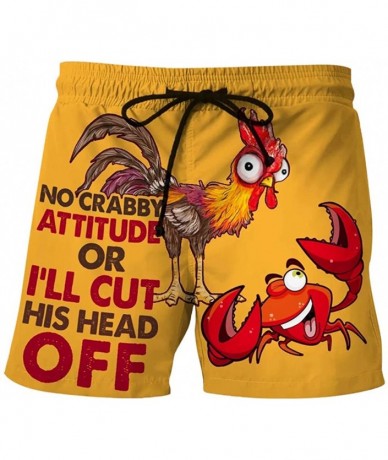 Board Shorts Men Funny Cock Beach Shorts - Stop Staring at My Cock - I AM ON FIRE Today Print Rooster Swim Trunks Pants - L -...