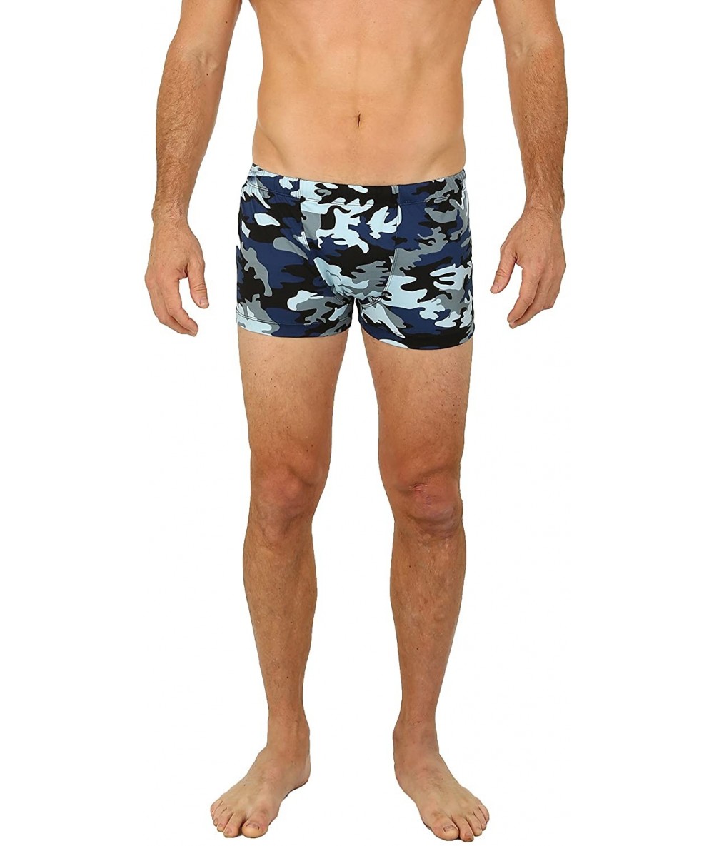 Briefs Men's Swimwear Briefs Briefs Bike-wear - Blue Camo - CZ121215JKN $43.74