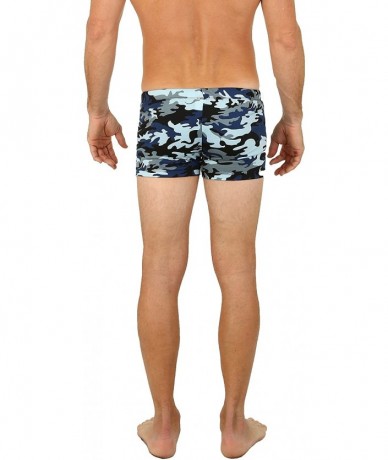 Briefs Men's Swimwear Briefs Briefs Bike-wear - Blue Camo - CZ121215JKN $43.74