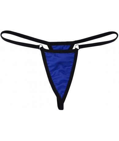 Sets Women's Sexy Micro Bikini Set Cutout Bra Mini G-String Lingerie Set Swimsuit - Royal Blue - CR18NI697R6 $25.67