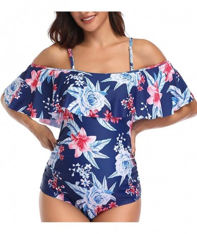 One-Pieces Maternity Swimsuit Womens One Piece Swimsuits Off Shoulder Maternity Bathing Suit - Blue - C31964523O7 $39.18