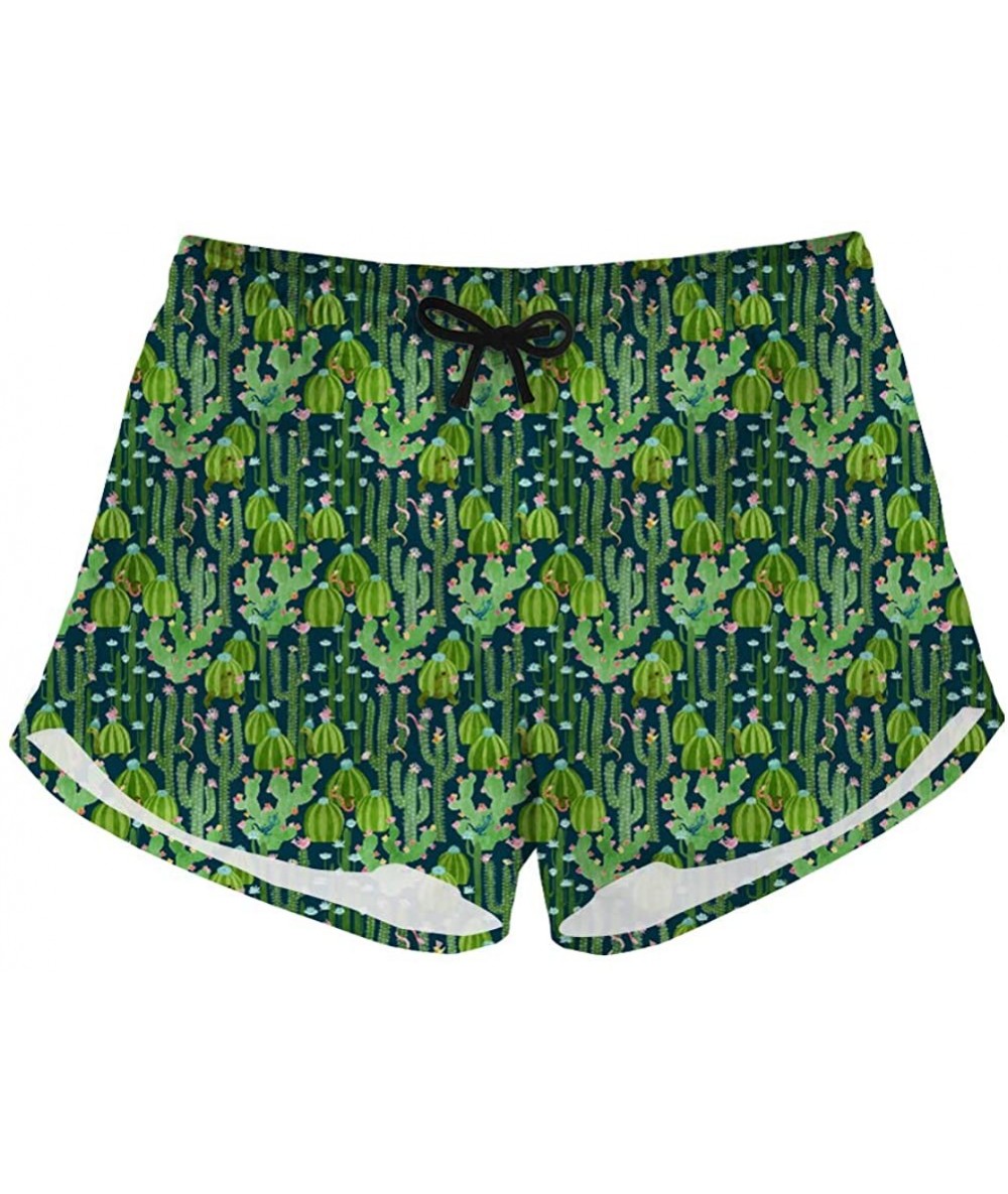 Board Shorts Women's Quick Dry Board Shors Cute Swim Trunks Beach Pants - Cactus - C918OSYUAYH $44.62