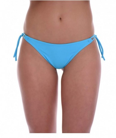 Tankinis Sexy Women's Bikini Bottom Thong Thin tie Side - Made in EU Lady Swimwear 100 - Dark Turquoise - C4195LIGE4L $26.15