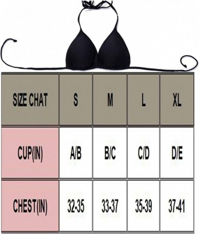 Sets Women Sexy Triangle Bandage Bikini Lace up Top Padded Push Up Halterneck Sets Bathing Basic Swimwear 1 Black lace Up - C...