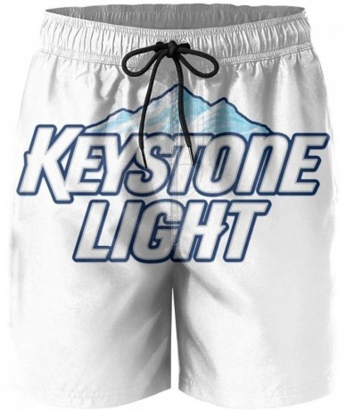 Board Shorts Men's Beach Shorts Icehouse-Logo- Summer Quick Dry Swimming Pants - White-147 - CR18XIK27GT $57.81