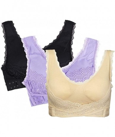 Cover-Ups Instacomfort Wireless Lace Liftbra - Purple + Black + Skin Tone - CR1982ZELQ7 $44.90