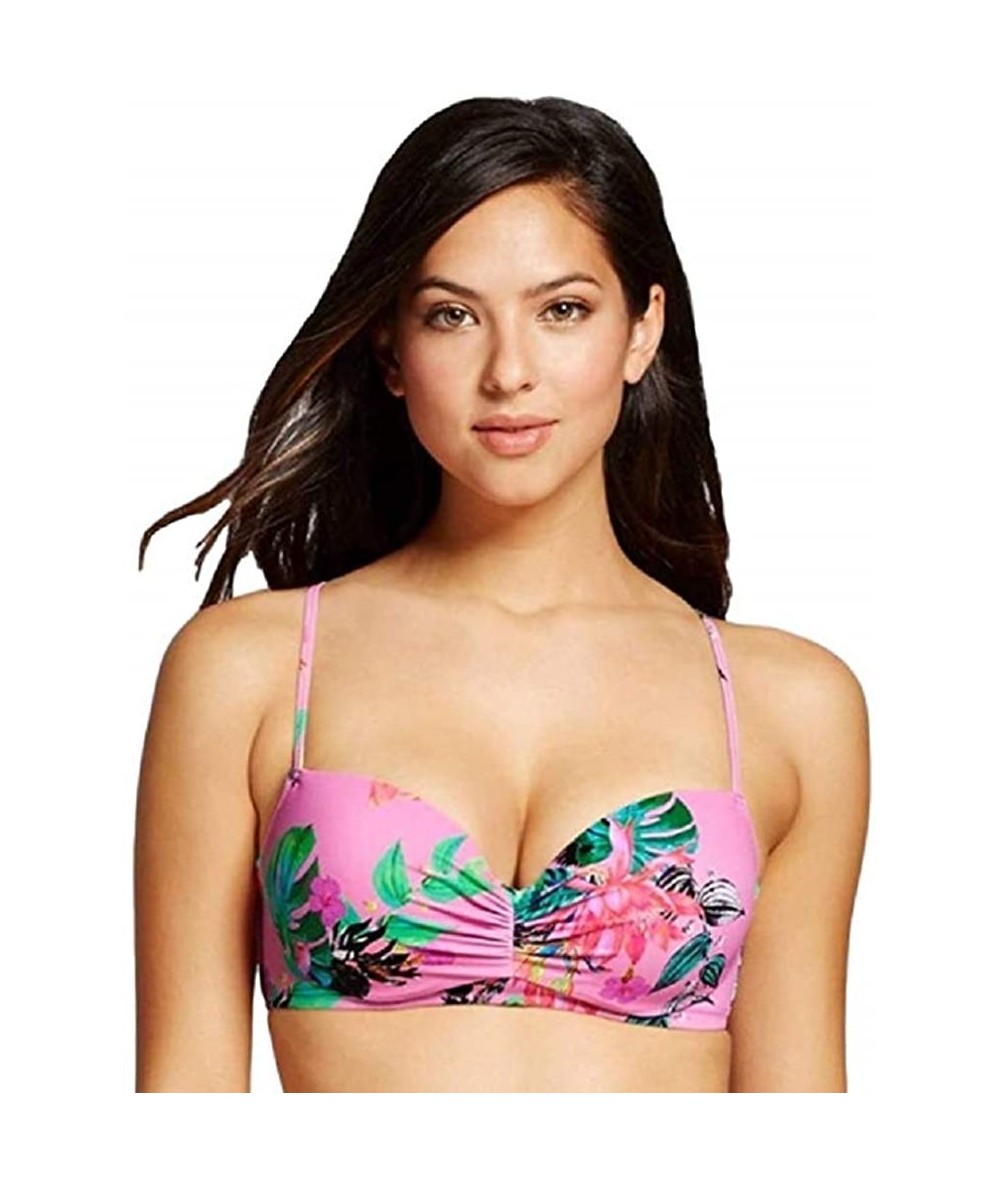 Tops Women's Summer Racerback Halter Bikini Top - Violet Tropicla - CN18S5RE606 $48.02