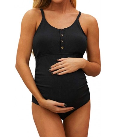 Racing Maternity Swimsuit Women's Pregnancy Siamese Tankinis Swim Swimsuit - Black - CL199TA3QWU $60.72