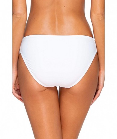 Tankinis Women's Femme Fatal Shirred Side Bikini Bottom Swimsuit - White - C319625TYHW $83.86