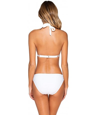 Tankinis Women's Femme Fatal Shirred Side Bikini Bottom Swimsuit - White - C319625TYHW $83.86