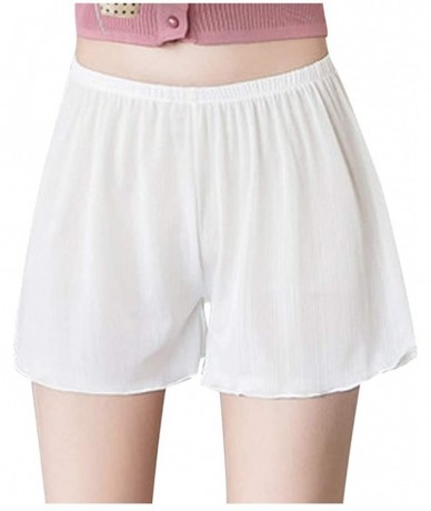 Board Shorts Plus Size Casual Womens Loose Three Points Shorts Safety Short Pants Home Pants - White - CV1980HZDNG $18.24