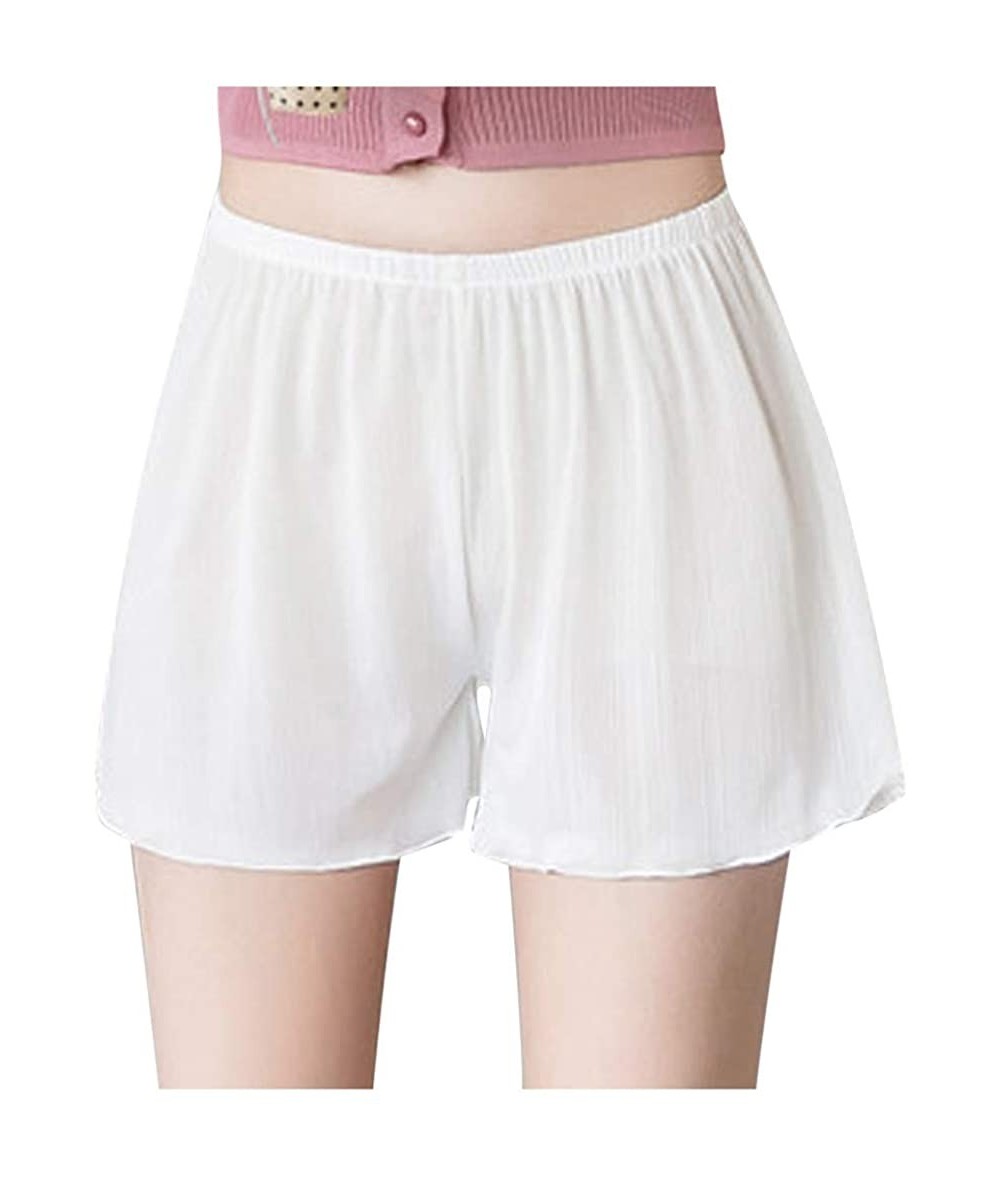 Board Shorts Plus Size Casual Womens Loose Three Points Shorts Safety Short Pants Home Pants - White - CV1980HZDNG $18.24