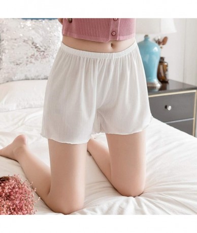 Board Shorts Plus Size Casual Womens Loose Three Points Shorts Safety Short Pants Home Pants - White - CV1980HZDNG $18.24