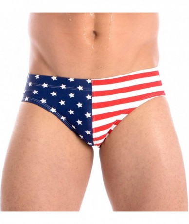 Briefs Men's USA Freedom Hot Body Bikini Swimsuit - Stars and Stripes - CS18AH5OXOW $36.94