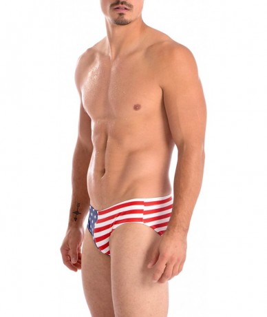 Briefs Men's USA Freedom Hot Body Bikini Swimsuit - Stars and Stripes - CS18AH5OXOW $36.94