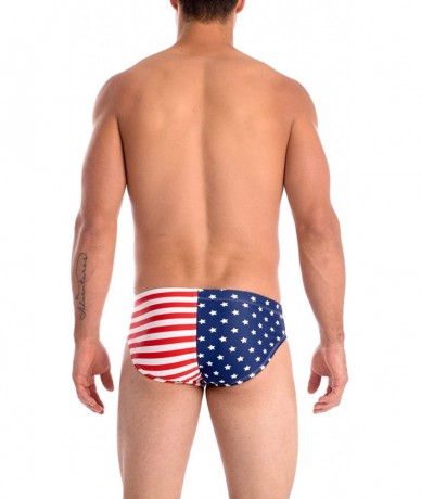 Briefs Men's USA Freedom Hot Body Bikini Swimsuit - Stars and Stripes - CS18AH5OXOW $36.94