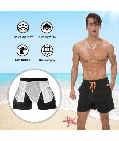 Board Shorts Mens Swim Trunks Quick Dry Beach Shorts Mesh Lining Board Shorts Swimwear Bathing Suits with Pockets - Green Fla...