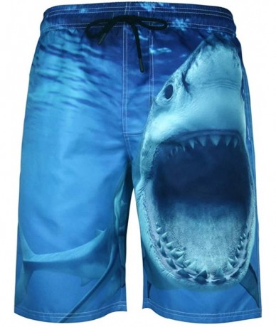 Board Shorts Men's Swim Trunks Quick Dry Swimming Suit Sport Wear Pants Board Shorts - Blue Shark - CQ18Y95SSG3 $44.57