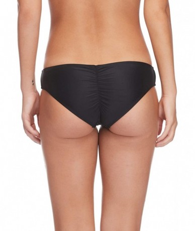 Bottoms Women's Smoothies Eclipse Solid Surf Rider Bikini Bottom Swimsuit - Black - C818HW29KAT $62.45