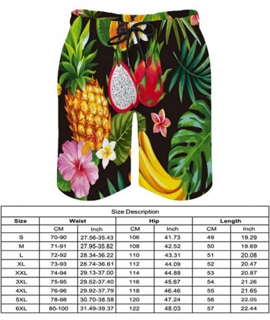 Board Shorts Men's Swim Trunks Summer Surfing Beach Shorts Board Pants Quick Dry and Pockets - Tropical Fruit Pineapple Papay...