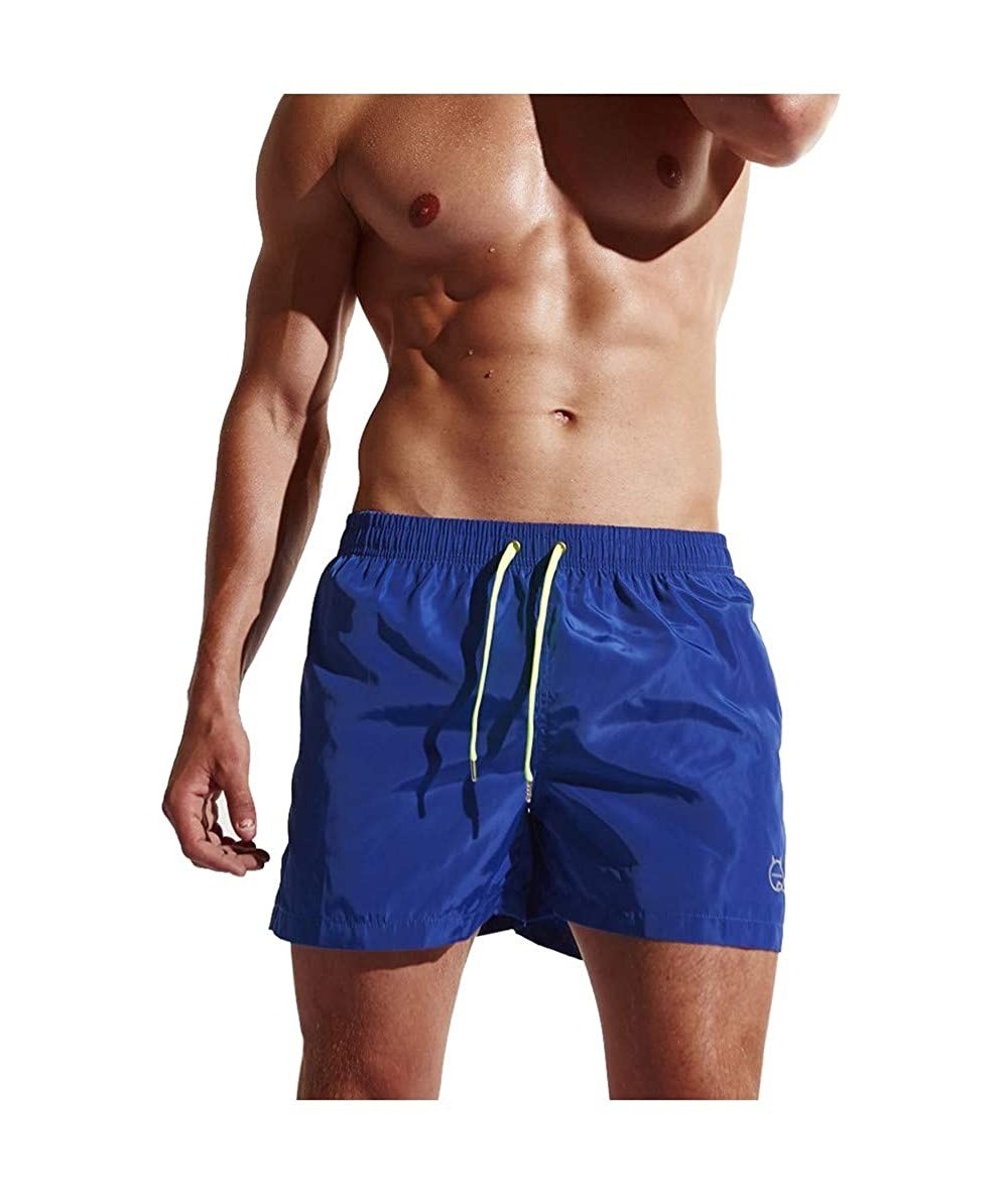 Board Shorts Men's Quick Dry Mesh Lining Board Shorts Swimwear Basic Swimming Trunk Surf Shorts Jogger Swimsuits Pocket - Blu...