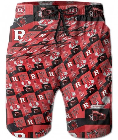 Board Shorts Men's Quick Dry Swim Shorts with Mesh Lining Swimwear Bathing Suits Beach Shorts - Rutgers Scarlet Knights-25 - ...