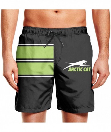 Board Shorts Arctic-Cat-Logo-Green- Mens Swim Trunks Stretch Board Quick Dry Breathable Swimming Trunks Shorts with Pockets -...