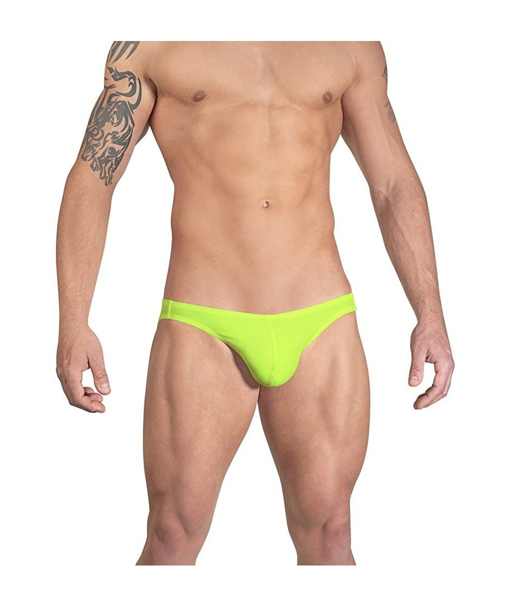 Briefs Men's Swim Bikini - Neon Yellow - C61239CA6HN $78.67