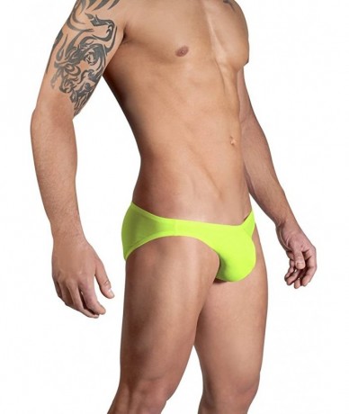 Briefs Men's Swim Bikini - Neon Yellow - C61239CA6HN $78.67