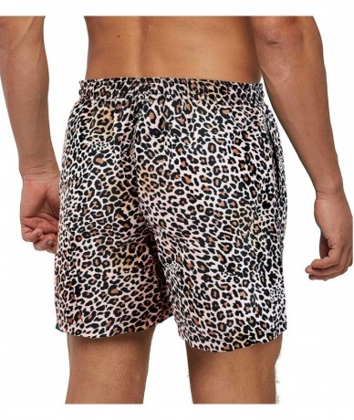 Trunks Mens Swim Trunks Short Quick-Dry Swimming Trunks with Mesh Lining Fashion Trend Turnks - 901-dense Leopard Print - CA1...