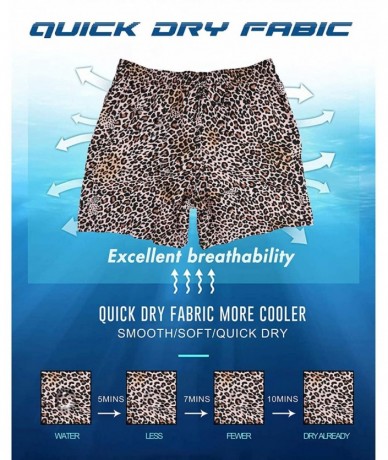 Trunks Mens Swim Trunks Short Quick-Dry Swimming Trunks with Mesh Lining Fashion Trend Turnks - 901-dense Leopard Print - CA1...