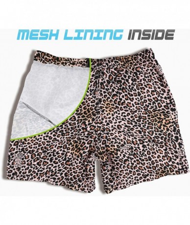 Trunks Mens Swim Trunks Short Quick-Dry Swimming Trunks with Mesh Lining Fashion Trend Turnks - 901-dense Leopard Print - CA1...