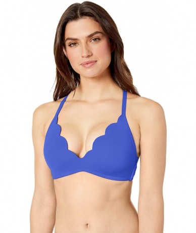 Tops Women's Petal Edge D Cup Bralette Bikini Top Swimsuit - Seafoam Reflex Blue - CA18T9ZA5CO $56.39