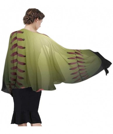 Cover-Ups Women Chiffon Sarong Beach Bikini Cover Up Wedding Party Shawls Wraps - I Love Softball - C8190HK64G7 $45.47