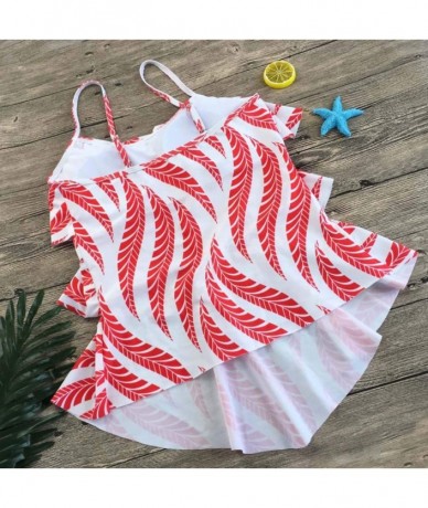 One-Pieces Women Dot Tank Top With Boyshorts Tankini Set Bathing Suits - 1 Red - C6194IXMCGW $44.75