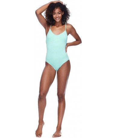 One-Pieces Women's Allie One Piece Tank Style Swimsuit with Adjustable Straps - Dreamland Waves - CO18ZQCHWCK $58.73